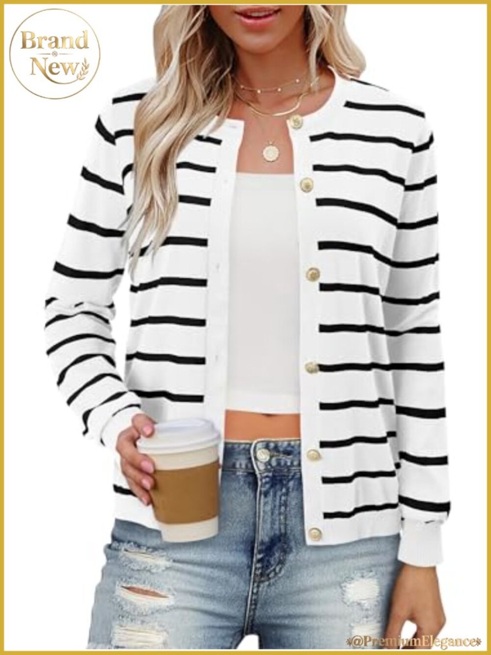 Lightweight V-Neck Cardigan Sweater for Women Long Sleeve Knit Buttons